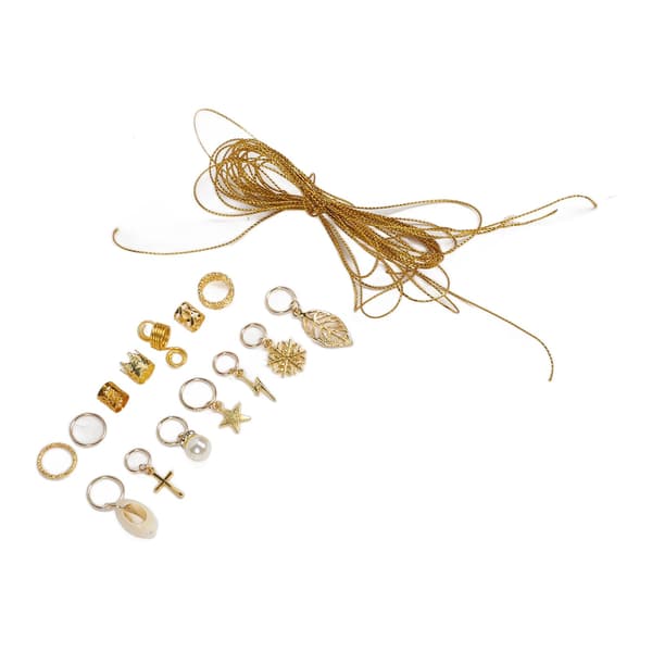 Hår Dreadlocks Ringe Hule Blade Snefnug Skaller Legering Hårfletning Smykker Spoler Guld
