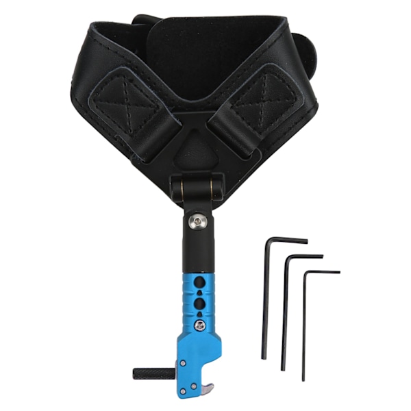 Bågskytte Compound Båge Release Hjälpmedel Trigger Justerbar Båge Release handledsrem Skytte handledsband Spreader Blå