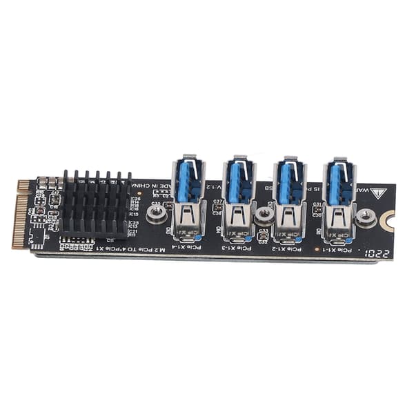 Pcie udvidelseskort M.2 Mkey PCIE til 4-ports PCIE X1 udvidelseskort til stationær computer til OS til Windows til Linux