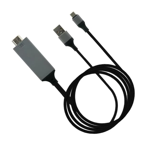 Adapterkabel Typ C till High Definition Multimedia Interface Kabeladapter PVC Koppar för Telefon Laptop Svart