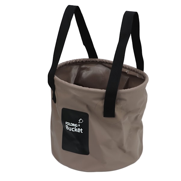 Hopfällbar Campinghink 10L Kapacitet Livsmedelskvalitet PVC Mesh Sida Förstärkt Rep Bärbar Utomhus Fällbar Hink för Resa Sandfärg