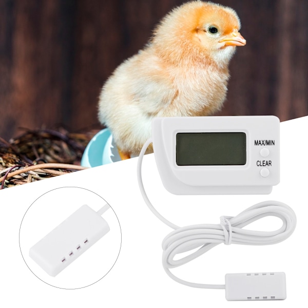 LCD-display Digital Ägginkubatortermometer Hygrometer med Fjärrsensor