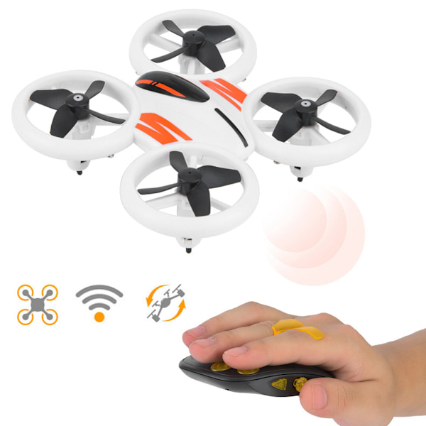 Mini fjernstyrt quadcopter drone RC-modell med blendende lys (oransje hvit)