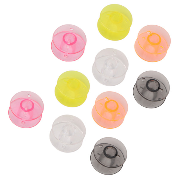 150 stk. farverige spoler i assorterede farver - Transparente, holdbare symaskinespoler i plast til maskinarbejde