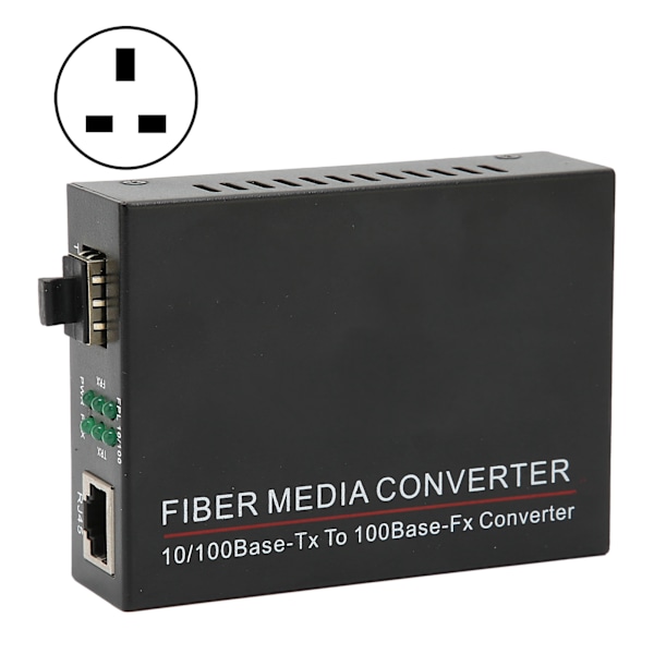 Fiber Transceiver Holdbar TBC‑MC3300E‑SFP 100M SFP RJ45 Fiberoptisk Router 100‑240VUK Stik