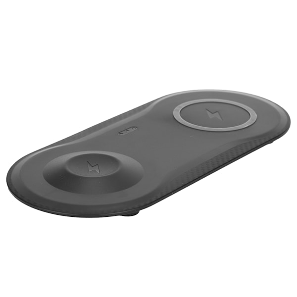 2-in-1 langaton laturi matkapuhelin kello työpöydän latausalusta pohjalevy USB-kaapelilla musta