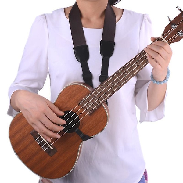 Ukulelen kaulahihna - Musta, 1 kpl