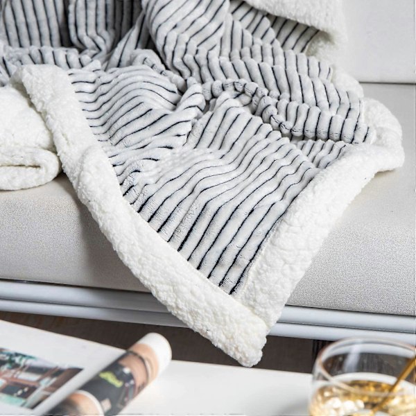 Sherpa Fleece Filt Dubbelsidig Sherpa Flanell Filt Mjuk Plysch