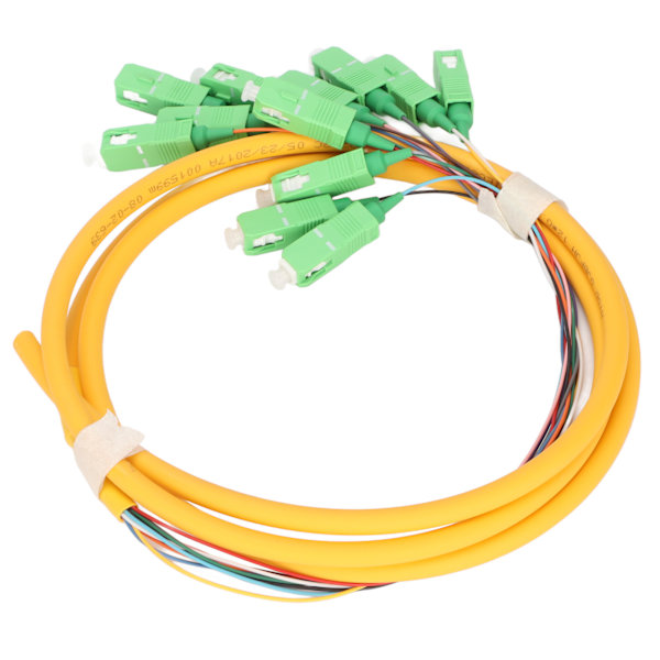 Fiber Pigtail 1,5 m Single Mode 12 Strand Stabil Bredt Kompatibel Fiberoptisk Pigtail Kabel for Kabeladministrasjonsboks