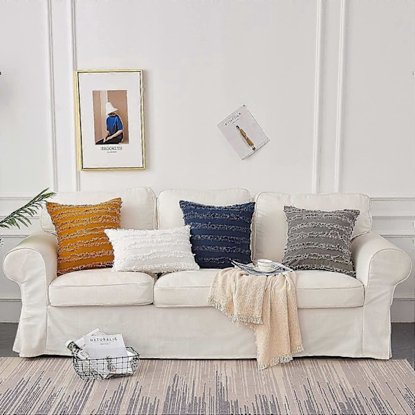 Brente oransje pynteputetrekk for sofa, bomulls- og linputetrekk, 40 x 40 cm, sett med 2, Nei