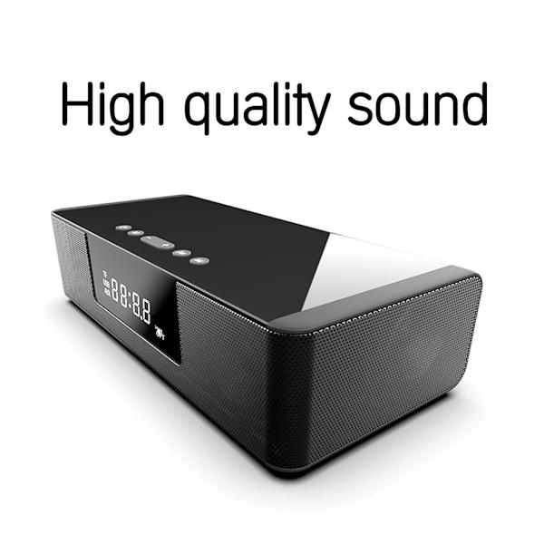 Kannettava Bluetooth kaiutin Herätyskello FM-radio Kotiteatteri LED-näyttö Ääni Langaton lataus Kaukosäätimen kaiutin
