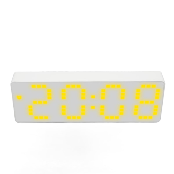 Digital väckarklocka Justerbar ljusstyrka Ljusgult nummer Desktop LCD elektronisk klocka med Temp Display