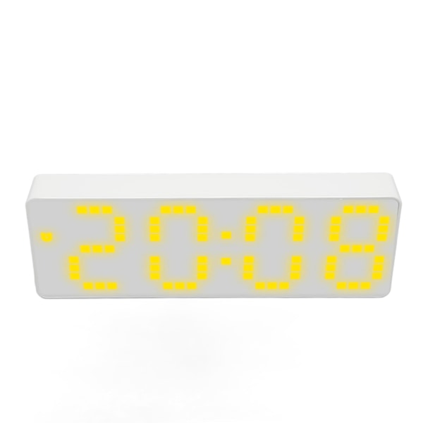 Digital väckarklocka Justerbar ljusstyrka Ljusgult nummer Desktop LCD elektronisk klocka med Temp Display
