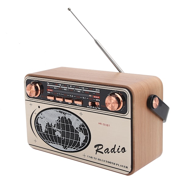 FM/AM/SW 3-bands radio - Bärbar USB-laddning Bluetooth-radio för U-diskminneskort