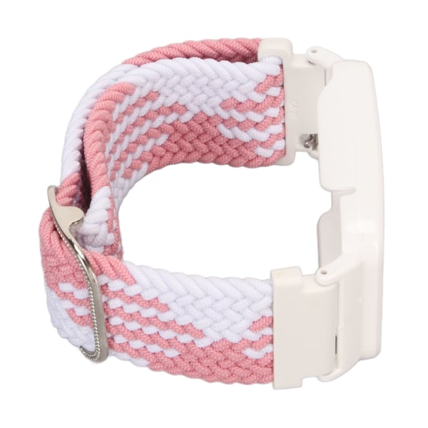 Joustava nylon -punottu watch ranneke suojaavalla puskurin case , joka sopii Mi Band 7 Pro: n vaaleanpunaiseen valkoiseen ja valkoiseen case