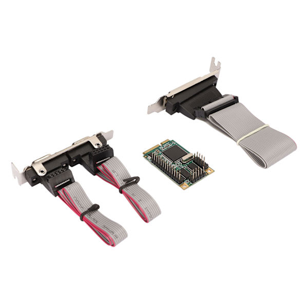 Mini PCIe Combo seriellt parallellt expansionskort 6 Gbs 2 RS 232-port 1 DP25-stift PCI Express till skrivare LPT-port expansionskort