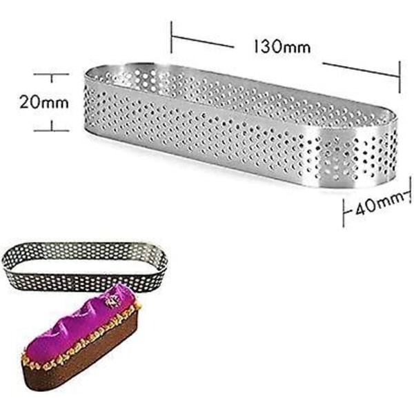 10-pack Ovalringar, Perforerade Bakringar, Bakformar i Rostfritt Stål, Bakringar