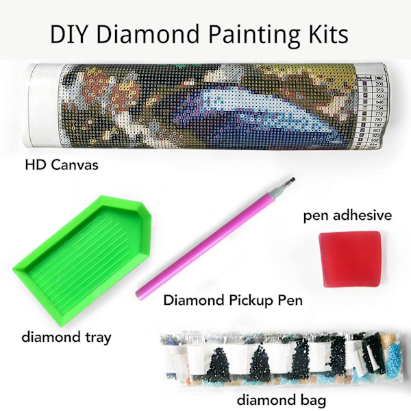 Eläinten diamond painting - Kauhuteema - Tee-se-itse kirjonta 5D-timanteilla - Kodin seinäkoristelu - 30x40cm
