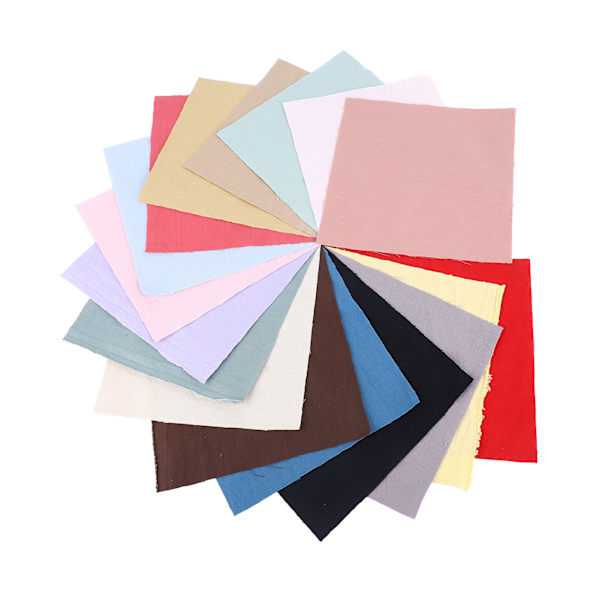 17 stk bomull quilting stoff ren farge 7,9 tommer mykt pustende patchwork stoff for håndverk DIY reparasjon