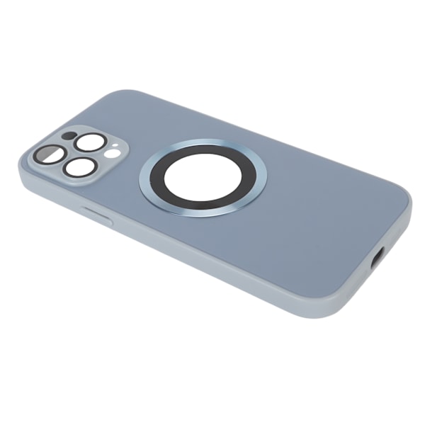 Dammtät repsäkert magnetiskt phone case Frostat glas cover för IPhone14 Pro Max Blå