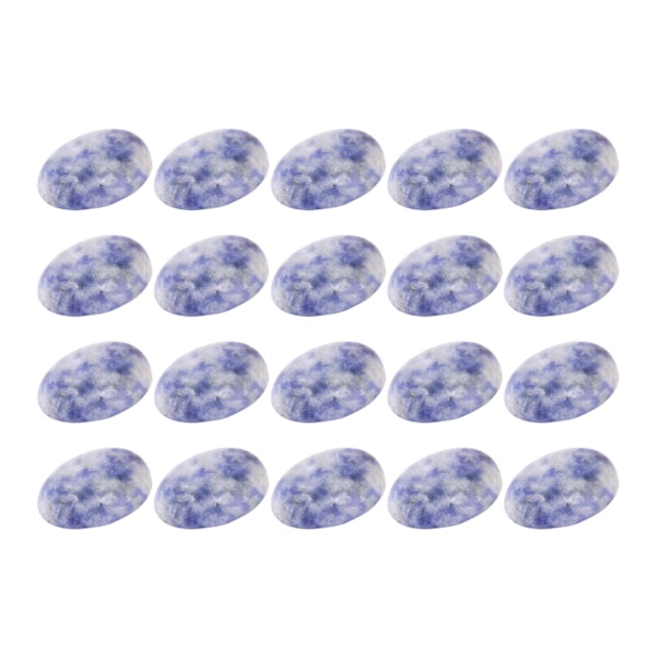 20 st ovala cabochon, bärbara, platta bakstycken, smyckestillverkning, gör-det-själv, milda stenpärlor för ringhalsband, blå