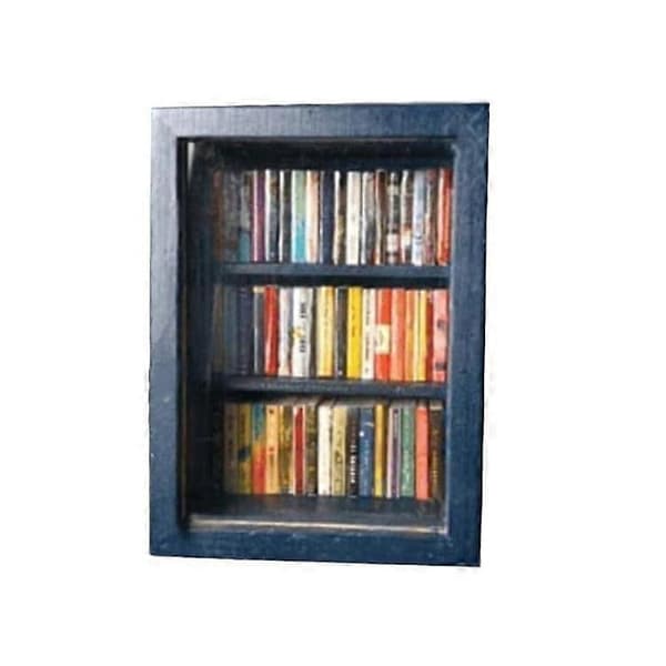 Mini Pocket Anxiety Bookshelf, with 60 Pcs Miniature Books Cabinet Shake Bookshelf Decor