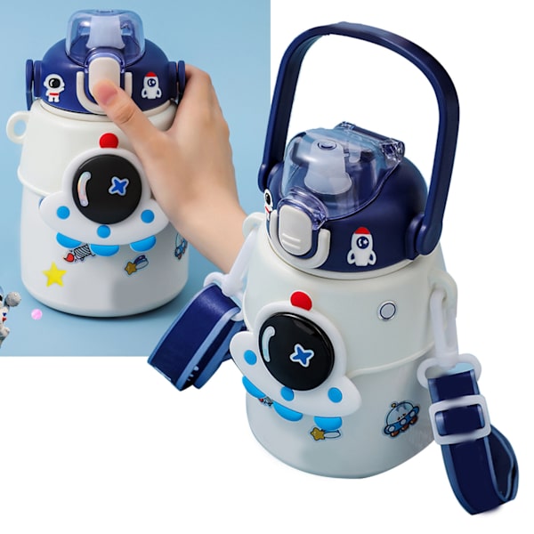Eristetty iso vatsa vesipullo 316 ruostumaton teräs Astronautti kuvioitu kannettava tyhjiökuppi 850ml Suuri kapasiteetti