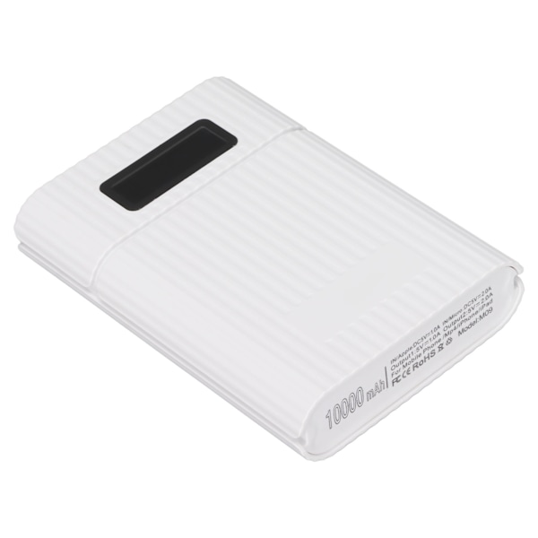 M09 4x18650 DIY Powerbank med mikroingång LED-display Svetsfri batteriförvaringsbox Vit