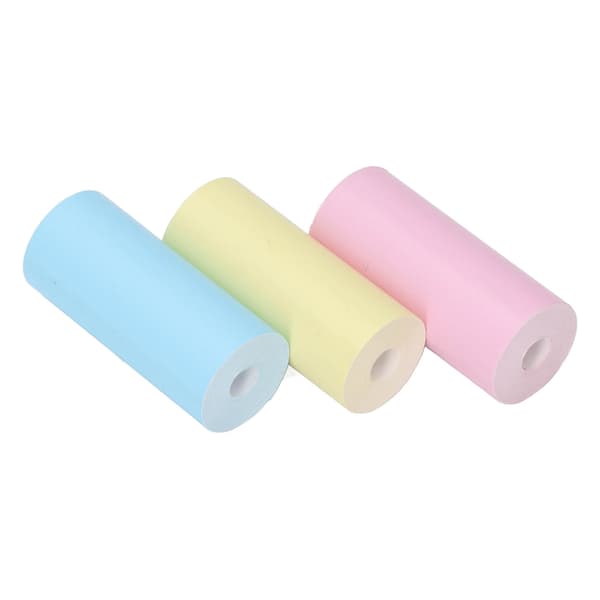 3 rullar termopapper minitermopapper gul blå rosa för etikettfoto 57x25mm