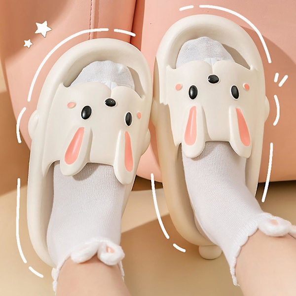 Bunny Tegneserie Børn Tøfler Bløde Antislip Eva Multicolor Søde Pige Sko Gul 39-40
