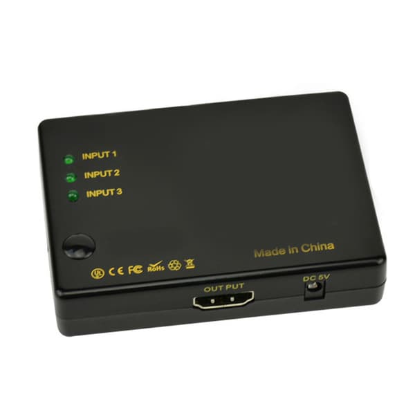4K HD Multimedia Interface Switcher 3 inn 1 ut IR fjernkontroll HD Multimedia Interface Splitter