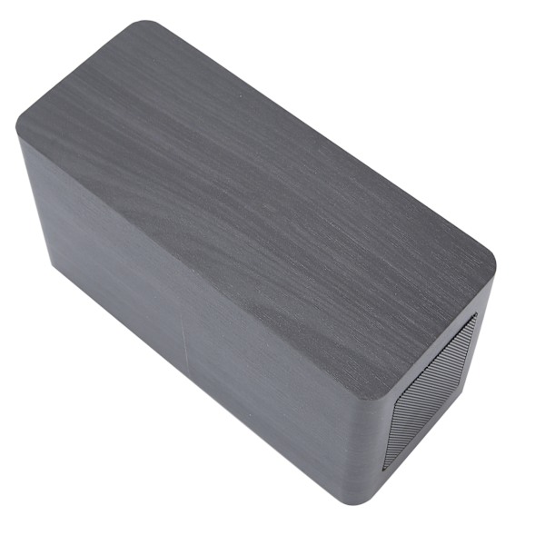 Multifunktionell trä 2000mAh mini alarmhögtalare trådlös Bluetooth-klocka stereohögtalare svart trä + vitt ljus