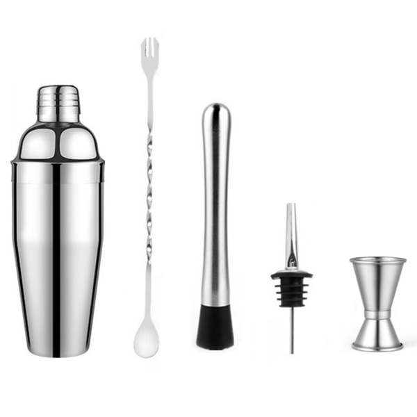 Bartender Kit läckagesäker 304 rostfritt stål Bartending Tool 750ml Cocktailshaker Set för bar