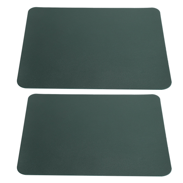 2 st musmatta i PVC-läder, vattentät skrivbordsmatta, kontor, hem, musskydd, 27 x 21 cm, svart, grön