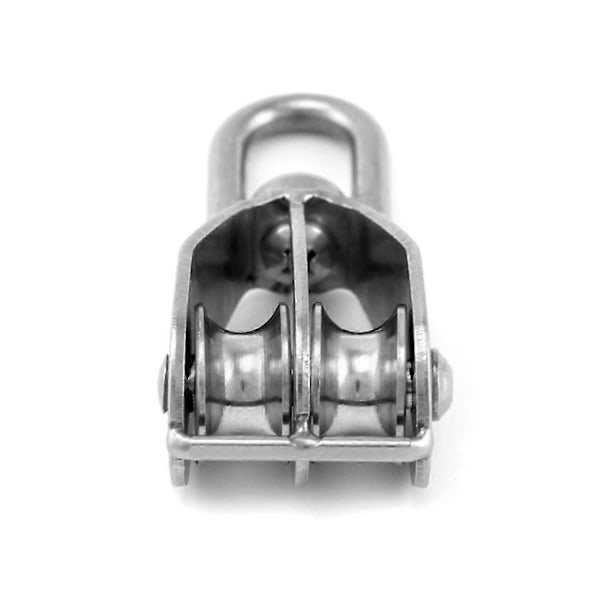 2 ST M20 Dubbel Hjulblock 304 Rostfritt Stål Vridbar Dubbel Lyftpulley_SZXM