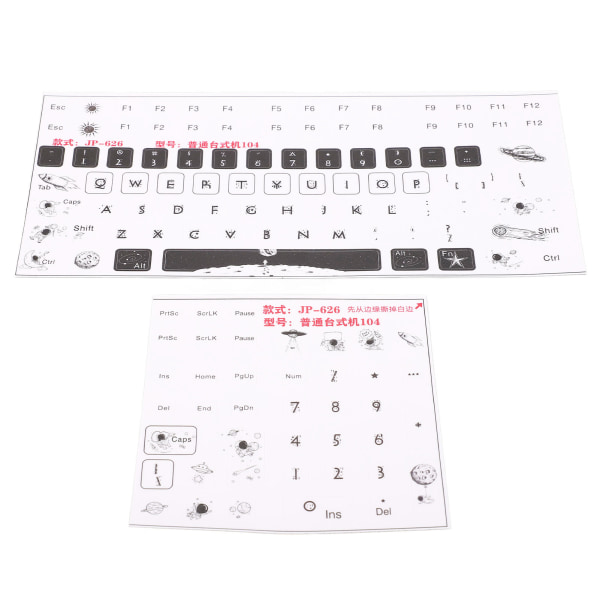 2 st Tangentbordsdekaler Universal Desktop Computer Mekanisk Gaming Ersättning Tangentbord Keyboard Matte Stickers