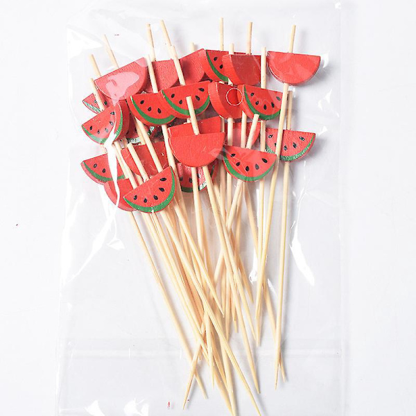 Bambus Cocktailpinner, 12 cm, Håndlagde Frukt & Forrett-spyd, 100 stk