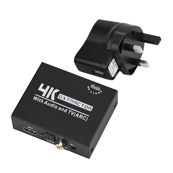 Mini HDMI til HDMI Audio SPDIF Venstre og Høyre Kanal 1080P HD Videokonverterboks UK