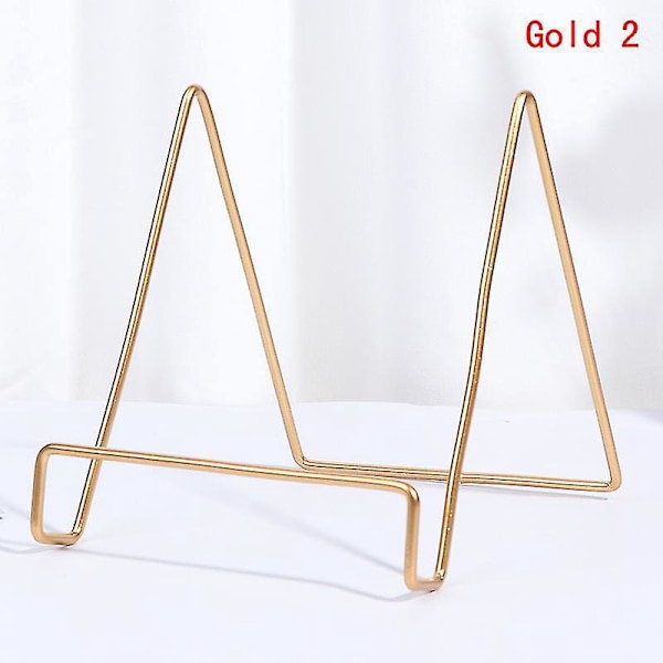 Gold Iron Art Display Stand for Plates, Bowls, Picture Frames, and Books - Home Decor