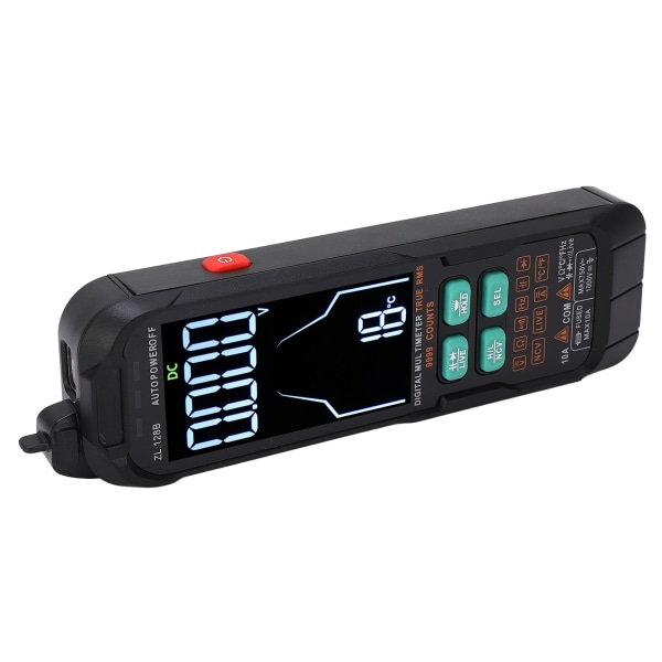 Digital multimeter, bärbar, stor bakgrundsbelyst skärm, 1000 mAh, strömspänningsmätare 0-1000 V