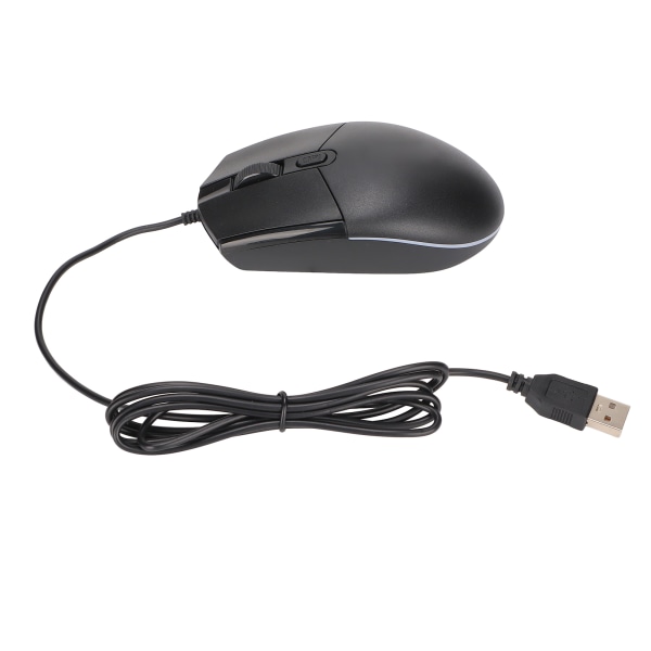 RGB Gaming Mouse 1600DPI High Fit RGB-baggrundslys Kompakt bærbar mus med ledning til kontorhusholdning