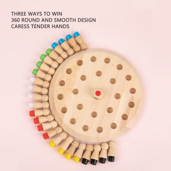 Interactive Wooden Memory Matchstick Chess Game for Kids - Roligt brädspel för tidig utbildning för pojkar och flickor