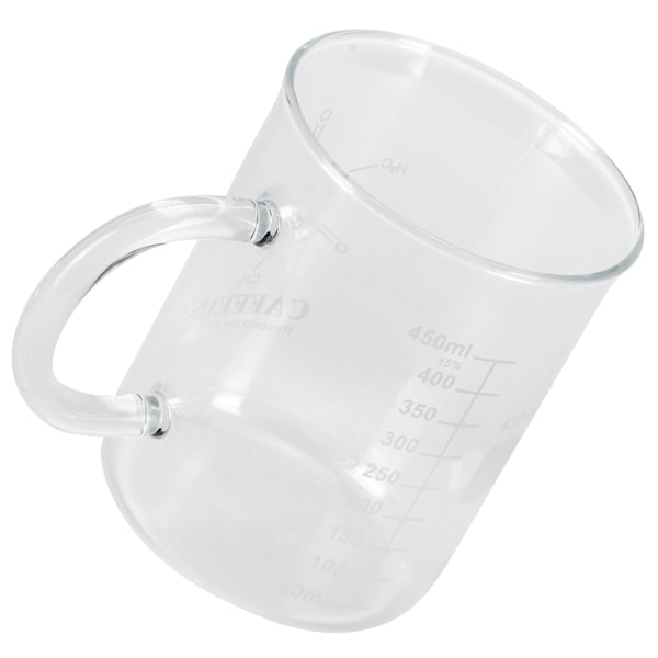 Begerkrus Borosilikatglasskopp med håndtak og måleskala for kaffe te