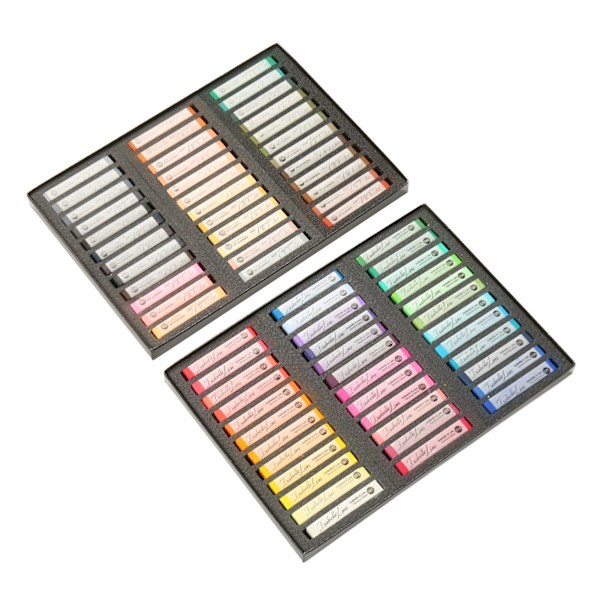 72 stk. bløde pastelfarver med fremragende lysægthed, klare farver, sikker og hurtig farvning, kridtpastel til kunst, håndværk, maling og tegning