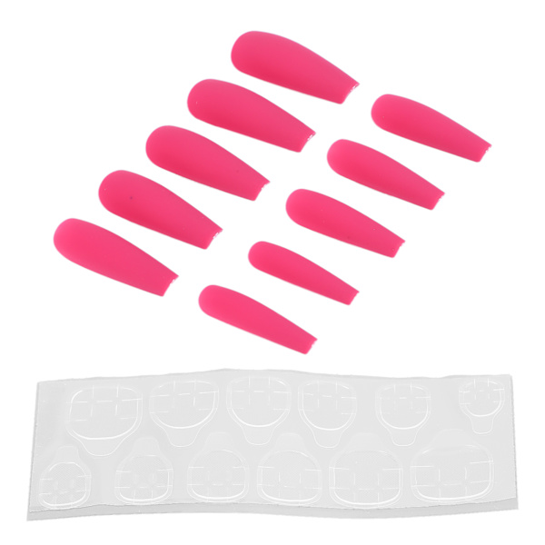 10 stk Lang kiste blanke falske negle kunstig tryk på fuld dækning Falske spidser Negle Manicure tilbehør til kvinder pigerN5355-09