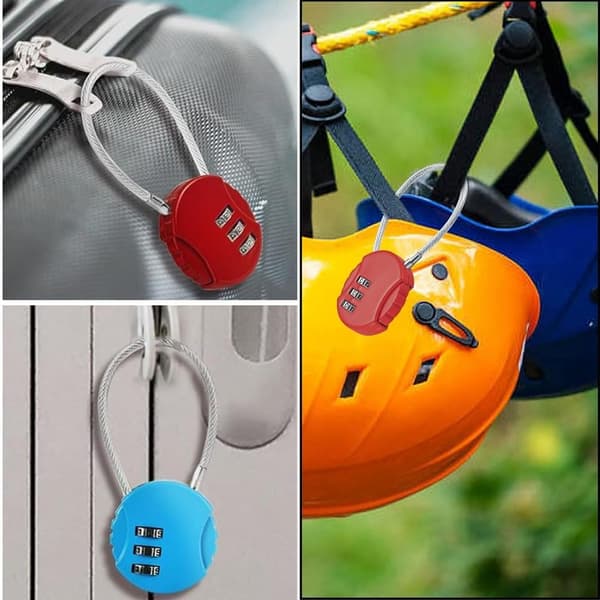 Set of 6 Luggage Locks, Combination Locks, 3 Digit, Luggage Locks with Numeric Code for Travel, Backpacks, Holiday Bags, 6 pcs