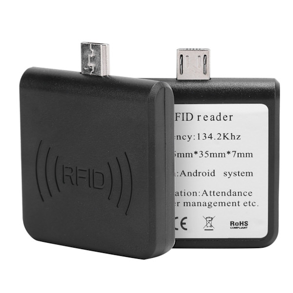 W86 Micro USB Mobiltelefonkortleser Bærbar for RFID Mobil-ID-leser for Android Svart