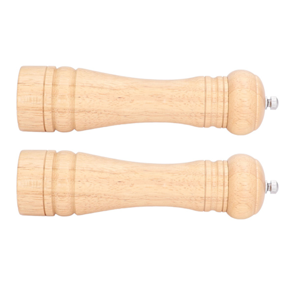 2 stk. tresalt- og pepperkvern i tre, justerbar grovhet, tresalt- og pepperkvern for kjøkkenkrydder, høyde 22 cm / 8,7 tommer