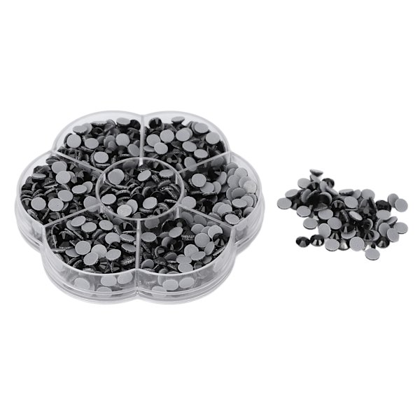 1000 stk. skinnende, transparente dekorative rhinestones til neglekunst til piger og kvinder JM201 sort