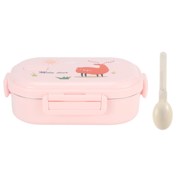 Eristetty lounaslaatikko, vuotamaton ruostumattomasta teräksestä valmistettu bento-laatikko, japanilainen ruoka-astia lapsille (vaaleanpunainen)
